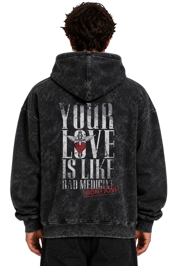 Bon Jovi Rock Metal Singer Printed Unisex Oversize Washable Hoodie Sweatshirt