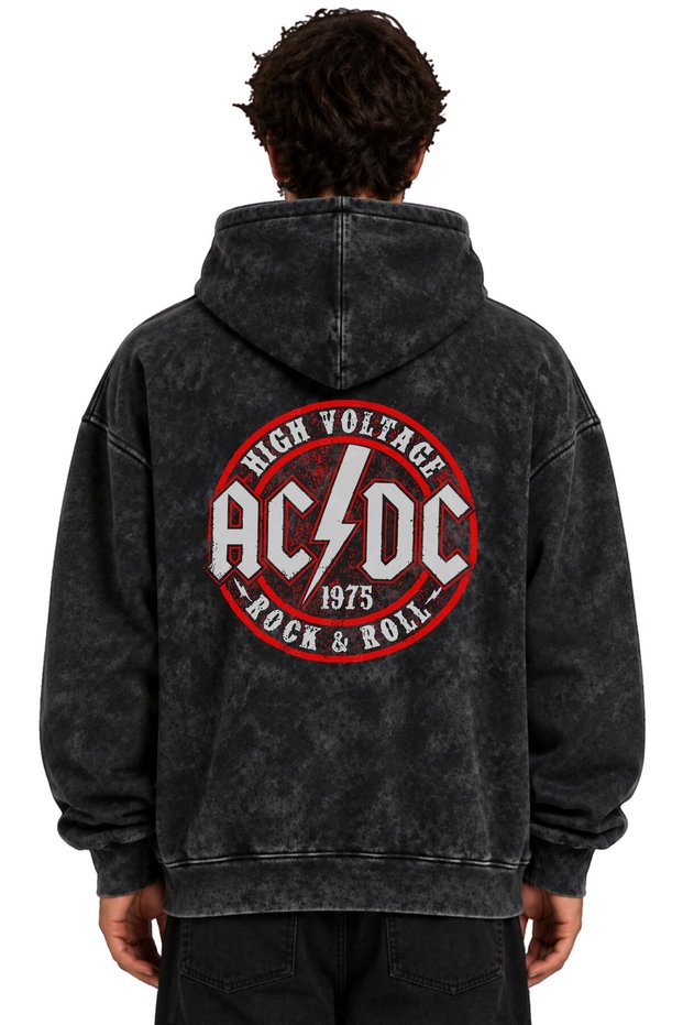 Ac Dc Rock Metal Music Band Printed Unisex Oversize Washable Hoodie Sweatshirt
