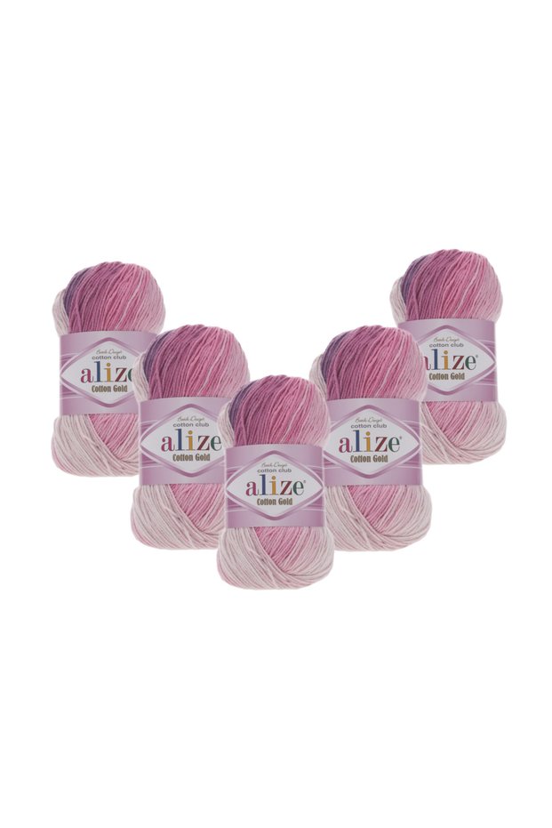 Cotton Gold Batik (3302) 5 Pieces 500 Gr 1650 Mt 55% Cotton 45% Acrylic Hand Knitting Yarn