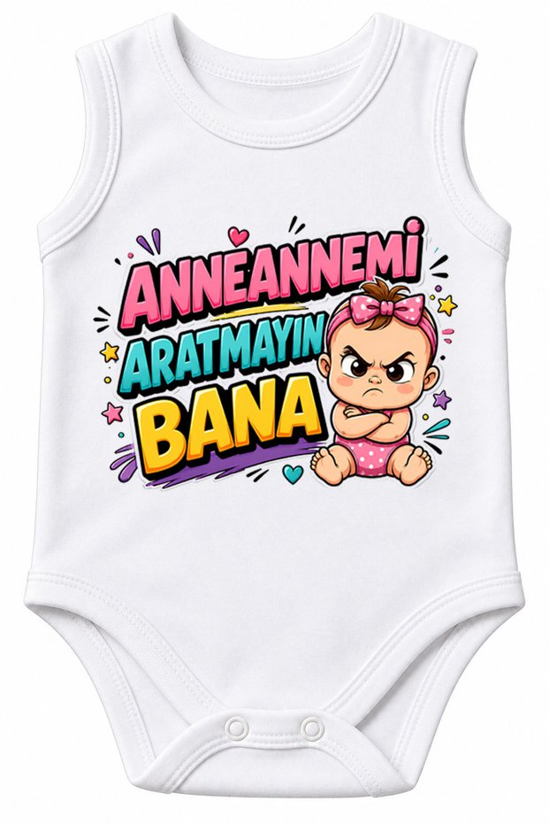 Don'T Look for My Grandmother, Call Me Written on It 100% Cotton Printed Baby Bodysuit Short Sleeve