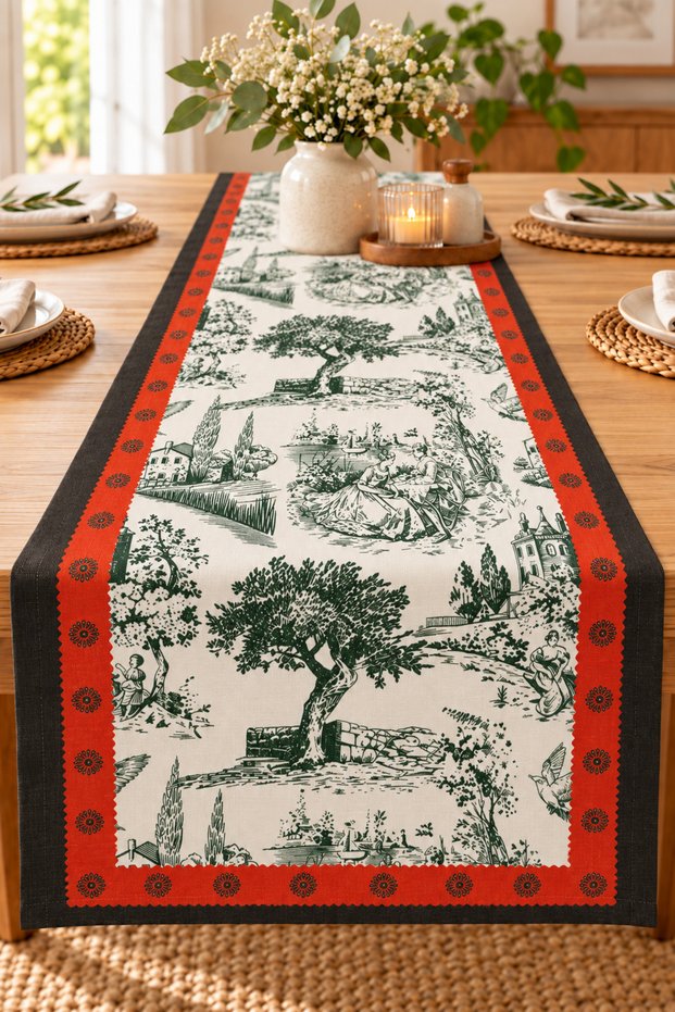 Colorful Patterned Runner – Garden Balcony and Kitchen Table Collection