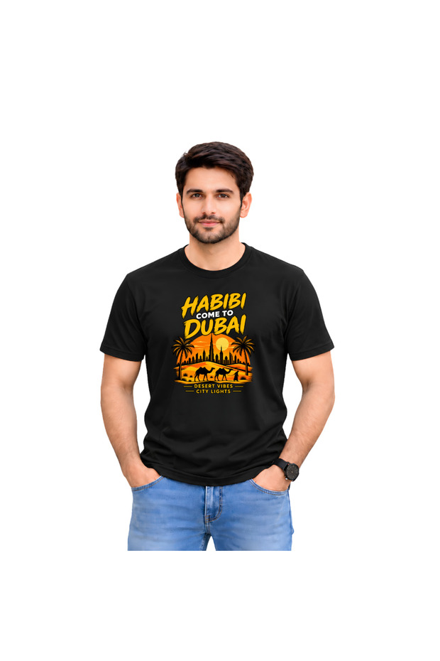 Men's Habibi Dubai Cotton T-Shirt - Habibi come to Dubai T-Shirt for Adult Men