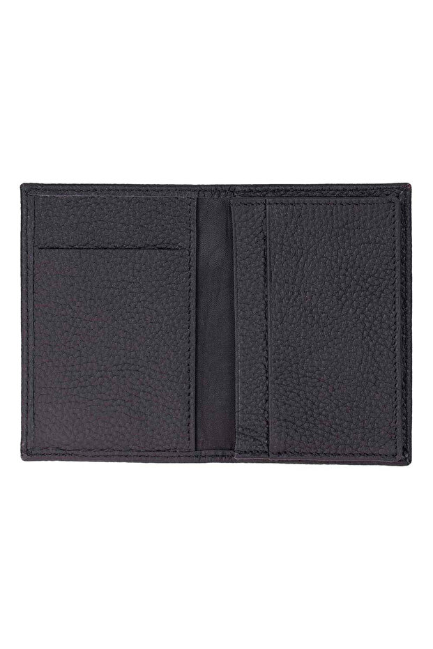 Bloomcard Verta Obsidian Black Genuine Leather Vertical Card Holder