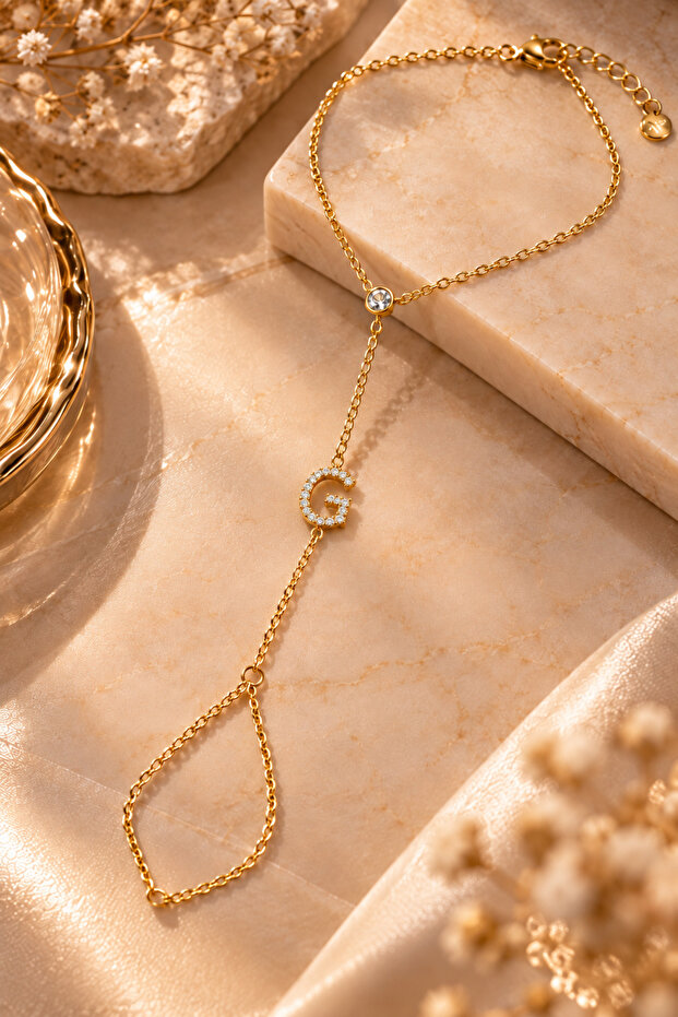 Şahmeran - Lettered Zircon Stone Steel Women's Şahmeran
