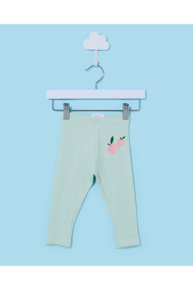 Infant Girls Sage Placement Print Rib Leggings