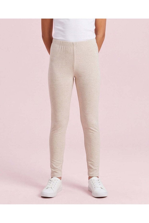 Senior Girls Oatmeal Melange Leggings