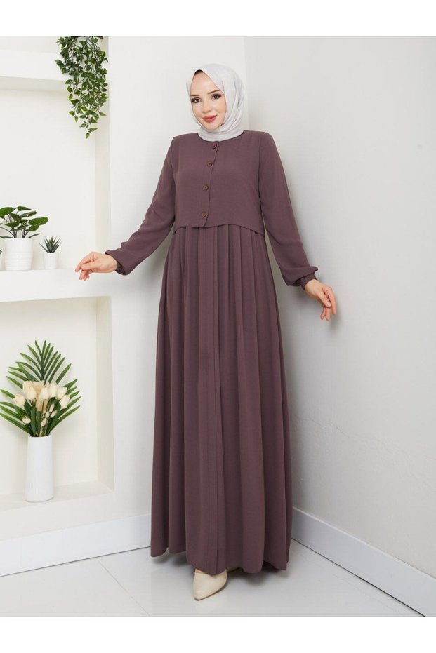 Super Quality Summer Special Design Full-Length Zippered Pleated Premium Coat Suitable for Tesettüre