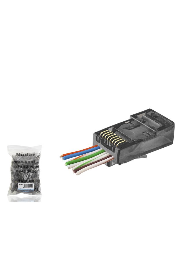 Cat6 Ez Rj45 Connector - 100 Pieces Black / Economical Bag Package Nd2410