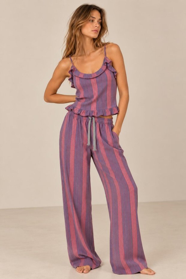 Striped Ruffle Detailed Set