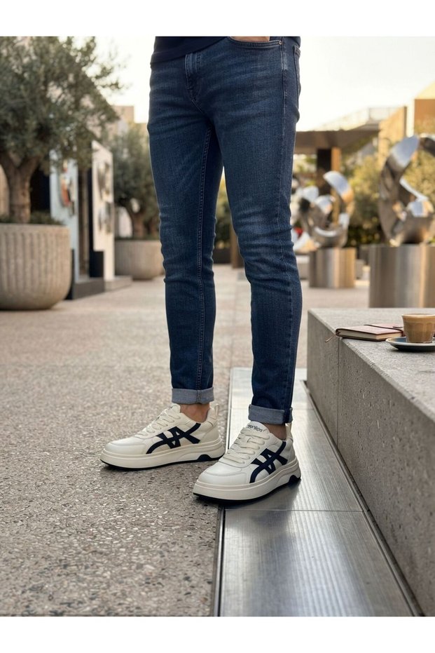Dragon Bdl5034 White-Navy Blue Men's Casual Sports Shoes