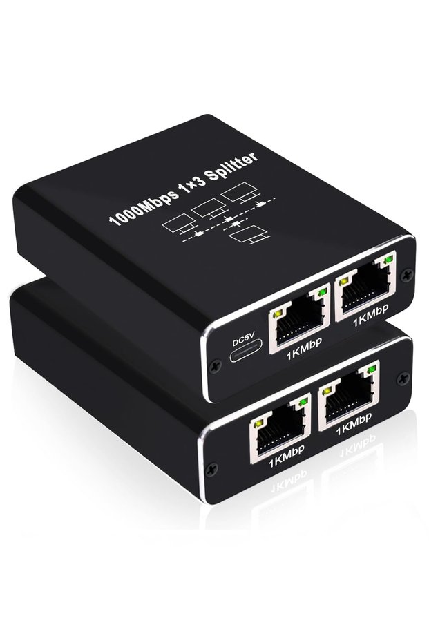 Gigabit Ethernet Rj45 1 in 3 Out Network Splitter Usb-C 5V Power Supported 100m Transmission 300 Ma Wired Connection | 4513