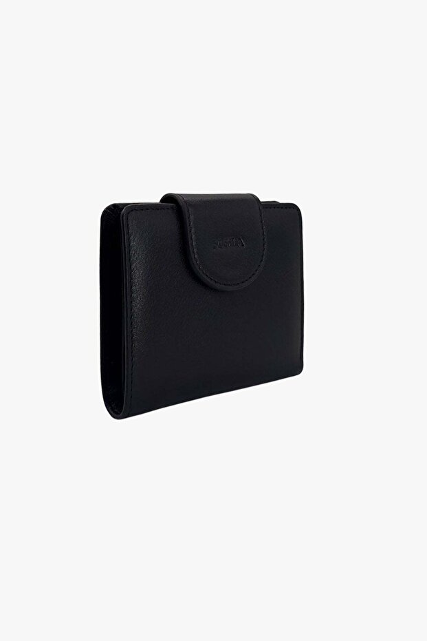 56-2005 Women's Black Leather Wallet
