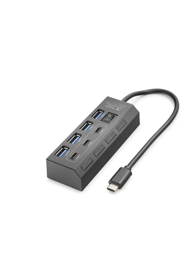 Type-C 3.2 Gen1 Hub with Switch 7 Ports 5 Gbps Black Hdx7057
