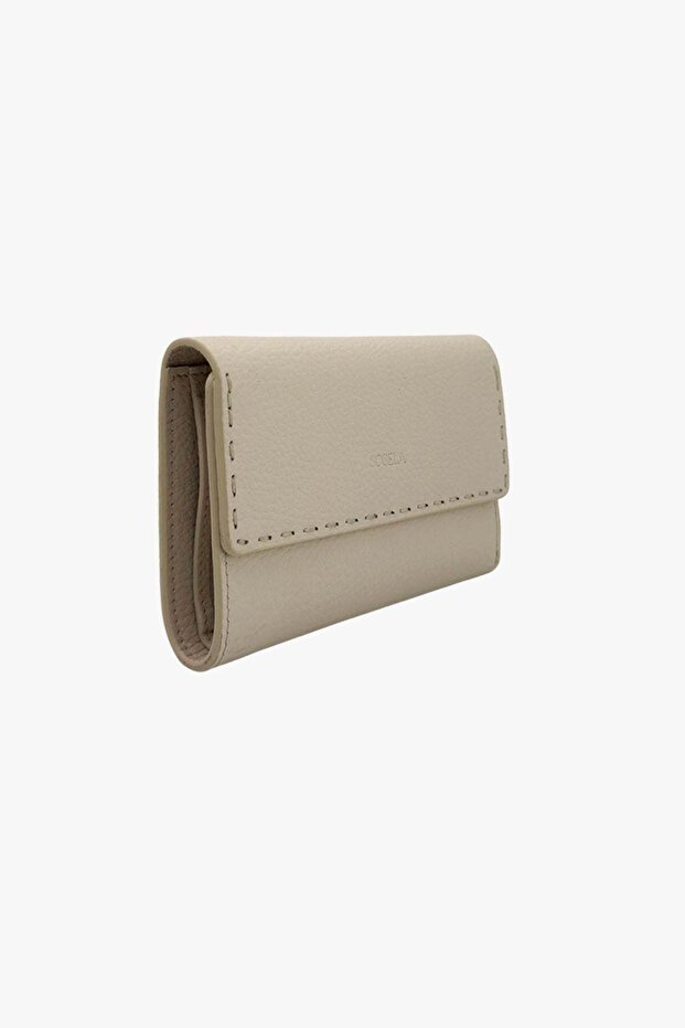 56-2007 Women's Beige Leather Wallet