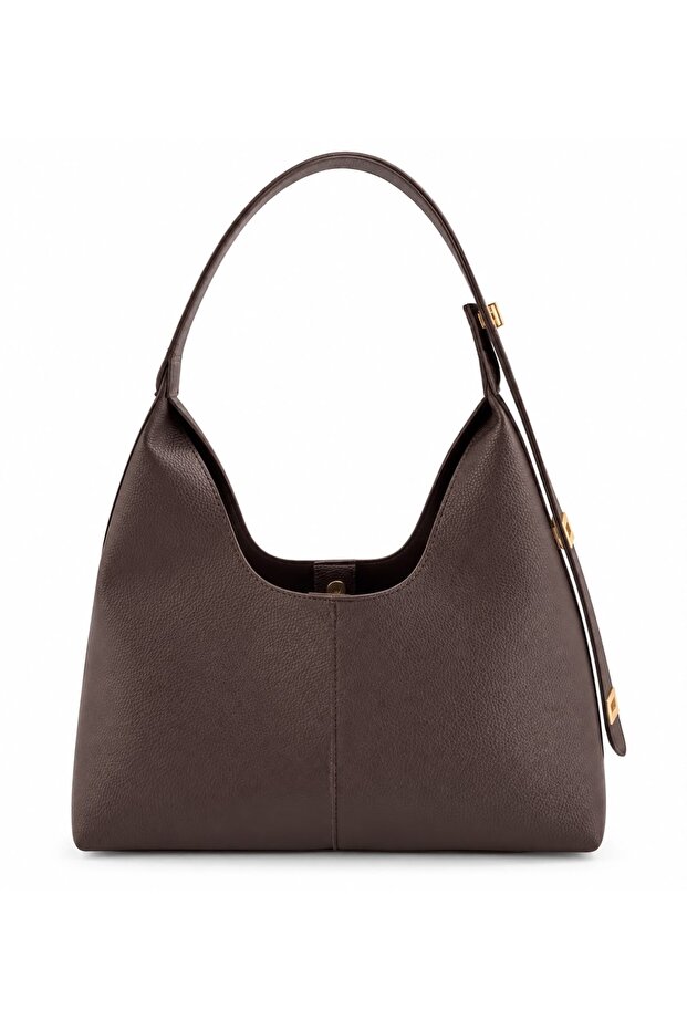 Leather Tote Shoulder Bag with Adjustable Lock Strap and Puppy