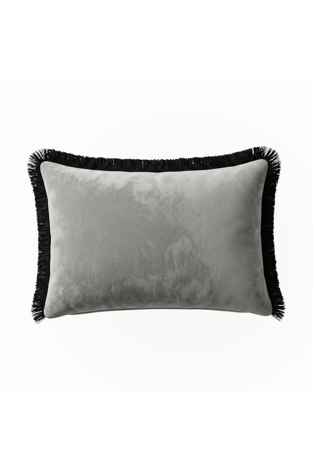 "Vellora" Plain Tasseled Throw Pillow Cover - 30X50