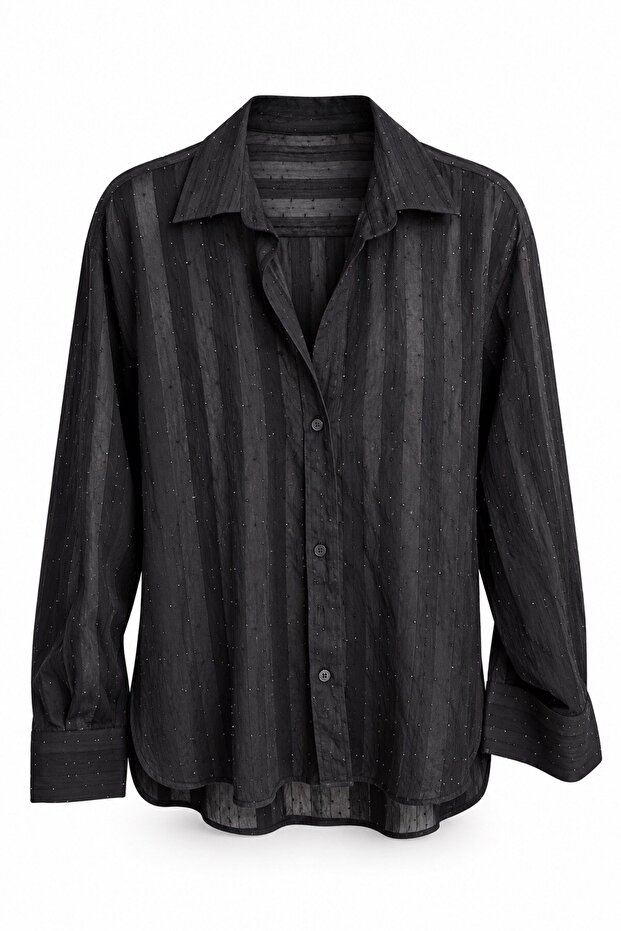 Jacquard Shimmering Shirt Black