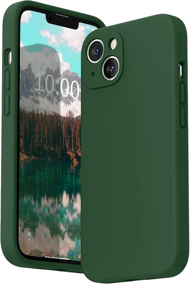 Compatible with iPhone 13 Case with Screen Protector, (Camera Protection & Soft Microfiber Li