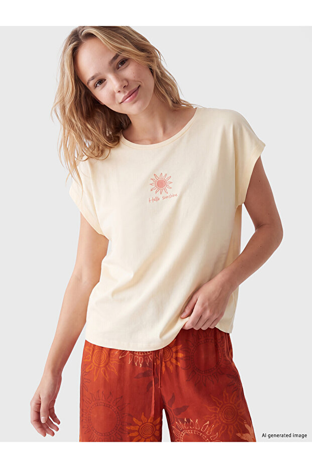 Alita City with a Difference, Lcw Dream Orange Printed Women's Pajama Set