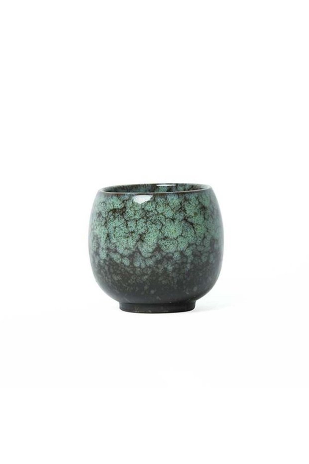 كوب قهوة سيراميك بتصميم تجريدي باللون الفيروزي، سعة 100 مل، لون فيروزي