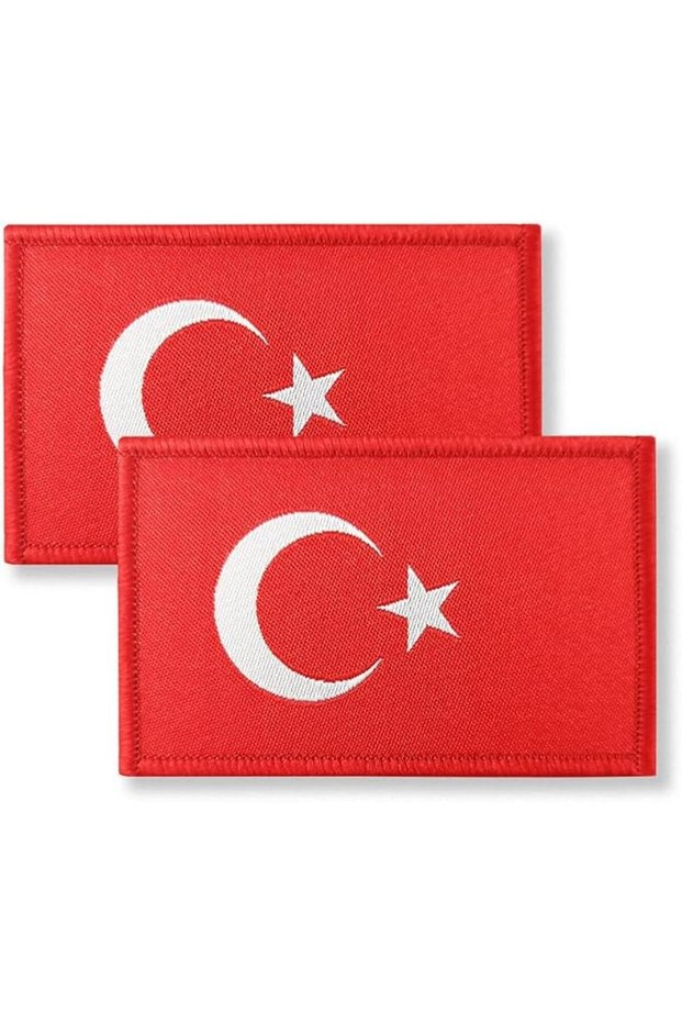 Overdecor Turkey Turkish Flag Patch Tactical Military Patches - Hook and Loop Fastener, 2 Pack
