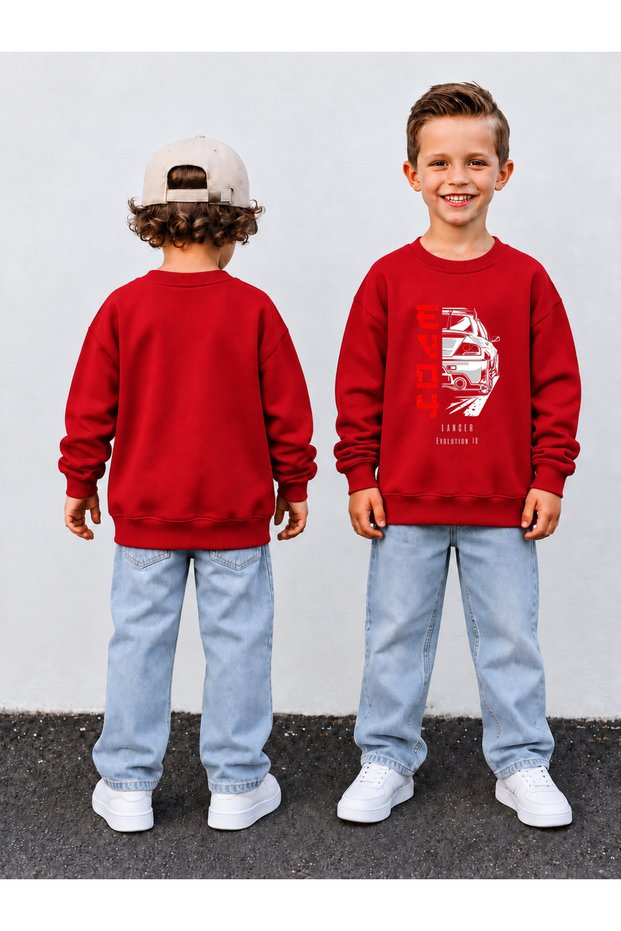 Crew Neck Sweatshirt for Boys, Printed 3-Yarn Hooded Winter Sweatshirt