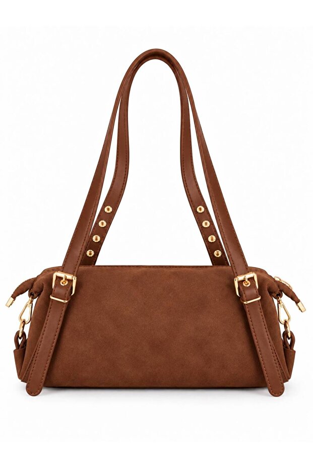 Women's Suede Belt Detailed Shoulder Bag