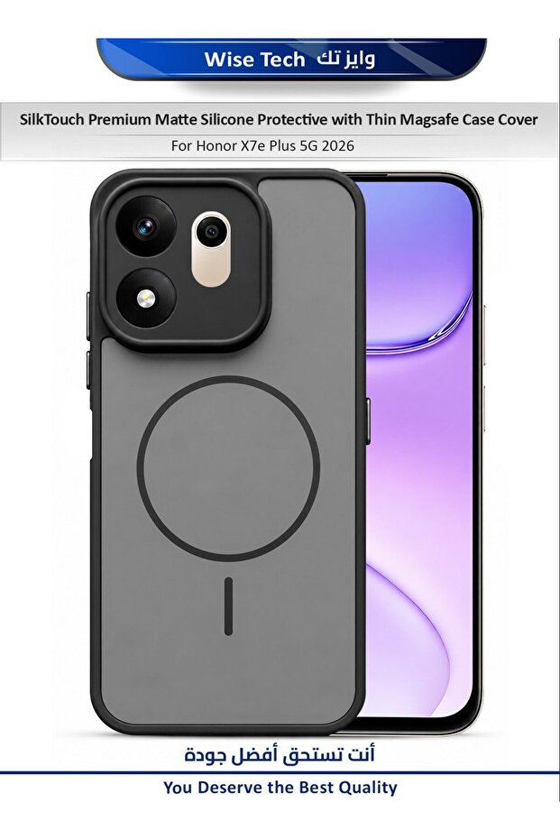 Honor X7e Plus 5G 2026 SilkTouch Premium Matte Silicone Protective with Thin Magsafe Case Cover
