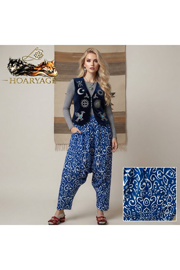 Authentic Village Salwar 100% Cotton Viscose Floral Patterned Comfortable Cut Women's Salwar with Net 38Size 100 kg
