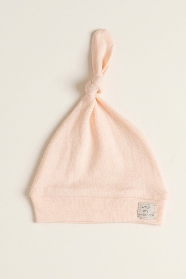 Unisex Baby 100% Cotton Interlock Knotted with My Friends Beanie Hat 0-6 Months
