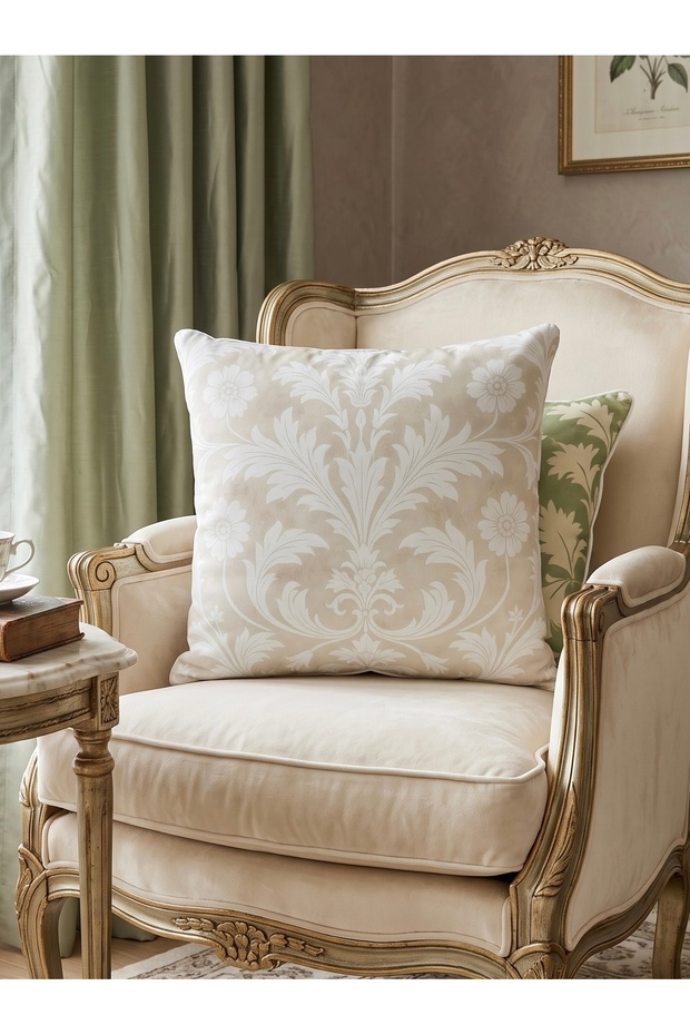 Ethnic Elegant Patterned Machine Washable Stuffed Throw Pillow