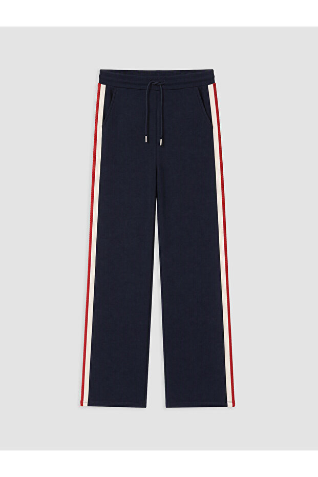 Two Mt Shop Quality Lcw Everyday Navy Blue Diving Fabric Plain Standard & Regular Women's Sweatpants