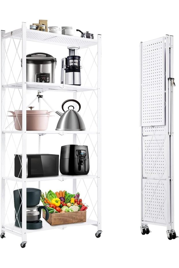 5 Shelf and Tier Kitchen Storage Organizer white 986415