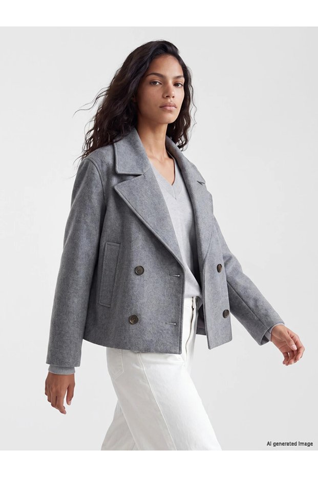 Gray Oversize Women's Cashmere Coat
