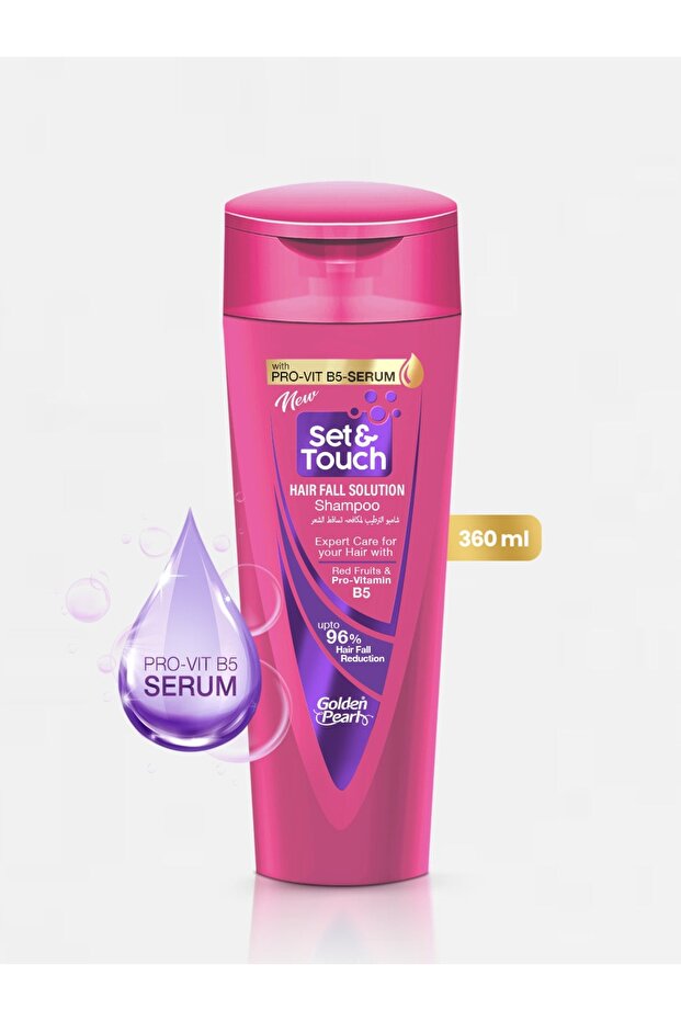 Set and Touch - Hair Fall Solution Shampoo - 360ml | With Expert Care For Your Hair, Red Fruits & Pro-Vitamin B5