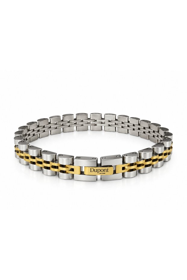 Dm-Sb-002-Sg08 Silver Gold Color 21 cm Men's Steel Bracelet