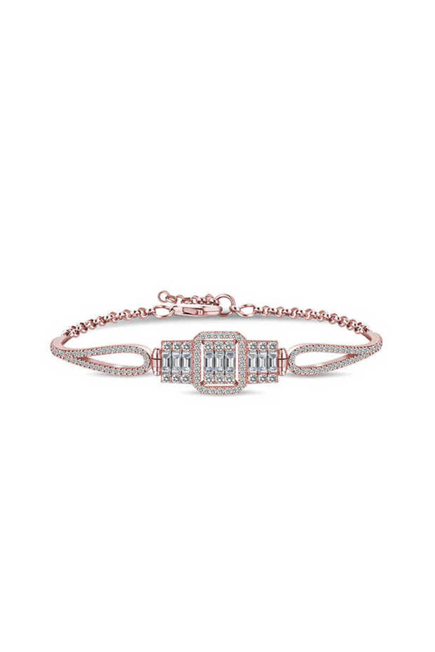 ​ Silver Rose Baguette Bracelet