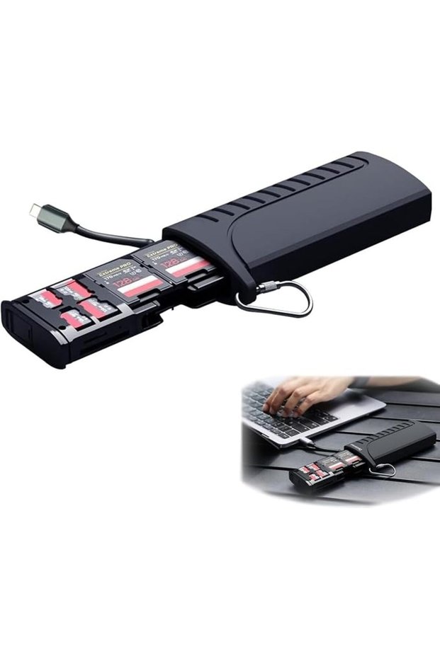 حافظة لقارئ بطاقات SD، قارئ بطاقات متعدد USB 3.1 مع 6 فتحات TF/4 فتحات SD/2 فتحات SIM، ذاكرة محمولة
