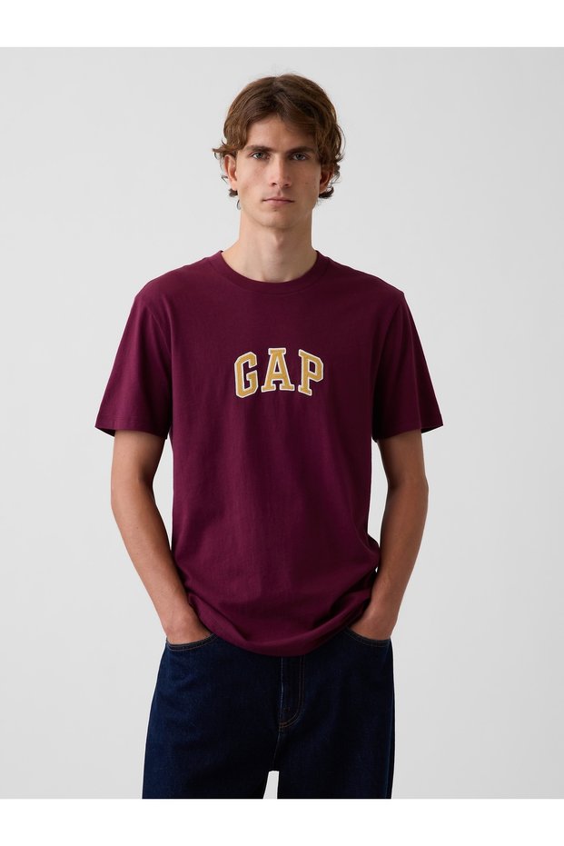 Erkek Mor Logo T-Shirt