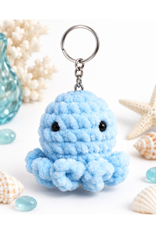 Octopus Keychain Handmade Amigurumi Knitted Plush Bag Ornament Cute Gift