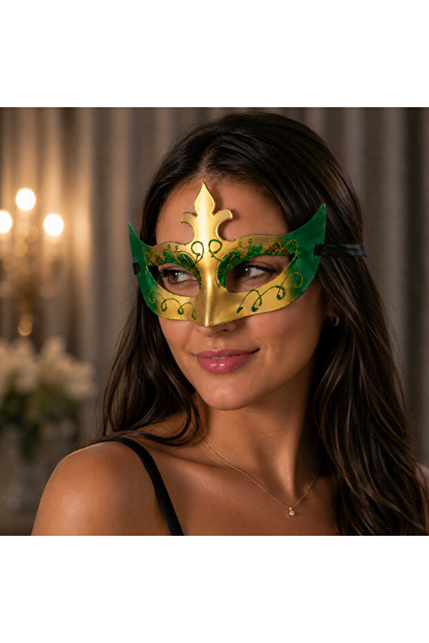 Prom Mask Green 2 Pack New Year's Halloween Halloween Costume Party Bachelor