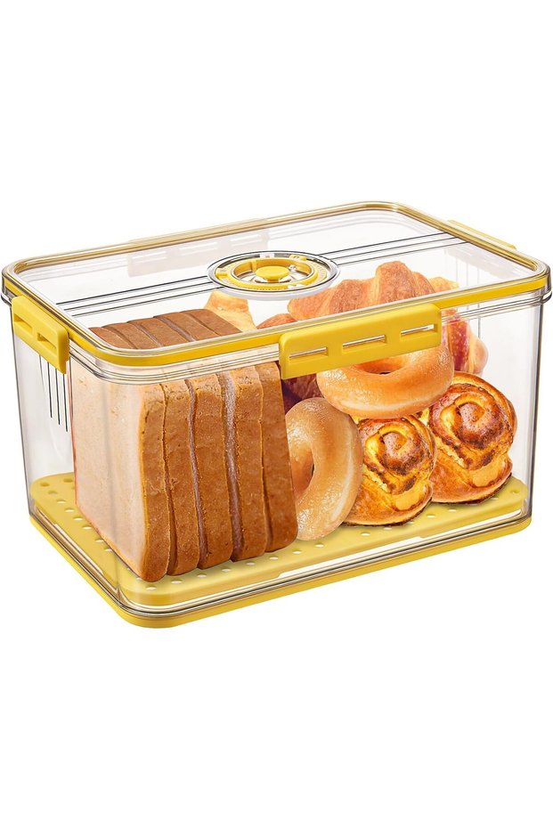 Bread Box Airtight Bread Boxes for Kitchen Counter, Time Recording Bread Storage Container with Lid,