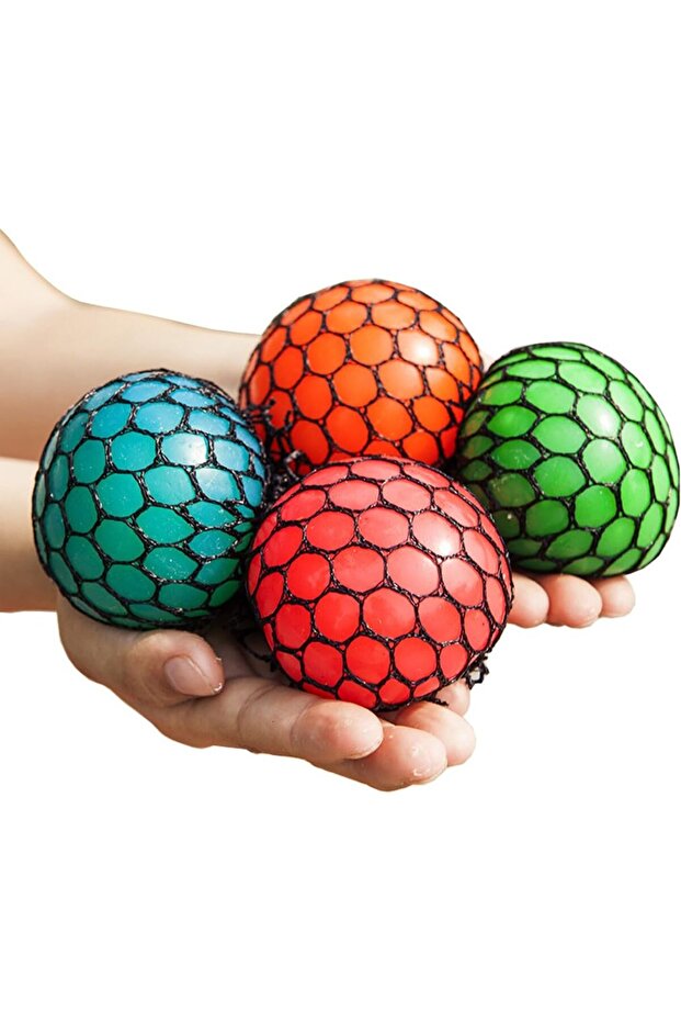 Bingole 4Pcs Randomly Mesh Squishy Balls Stress Relief Squeeze Grape Relieve Pressure