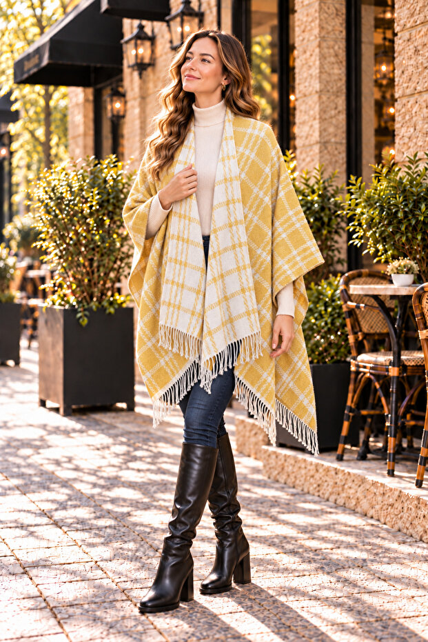 Double-Sided Shoulder Shawl Poncho