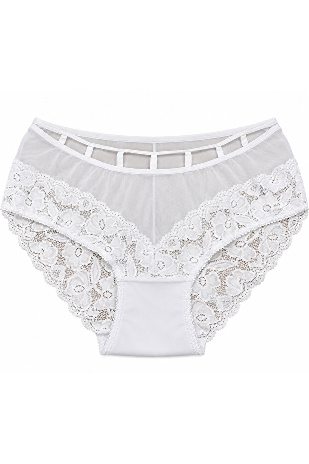 Plus Size Floral Lace Transparent Detailed Stretchy Women's Panties