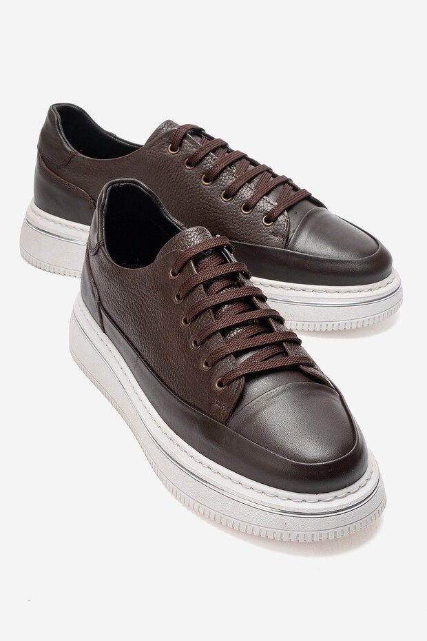 Genuine Leather, New Season, Thick Soled, Men's Leather Sneaker Shoes