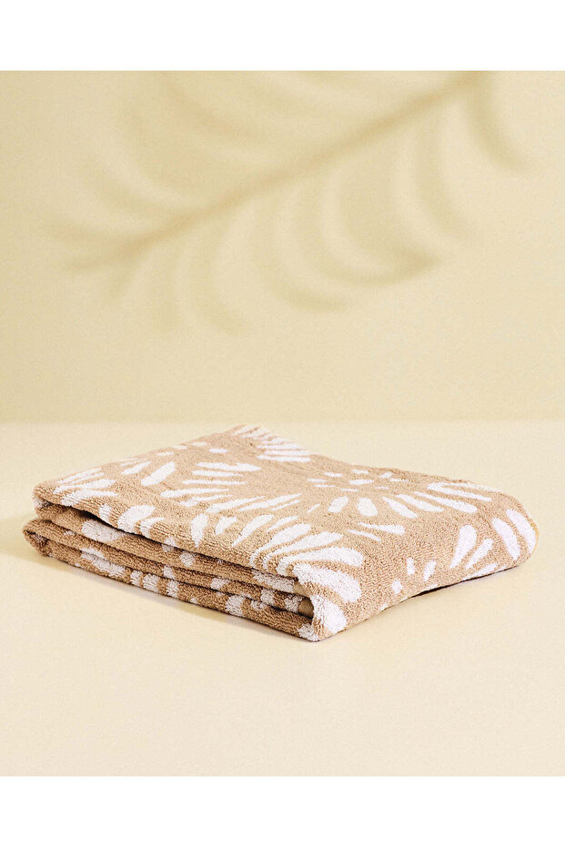 Taupe Jacquard Bath Towel 70x140cm