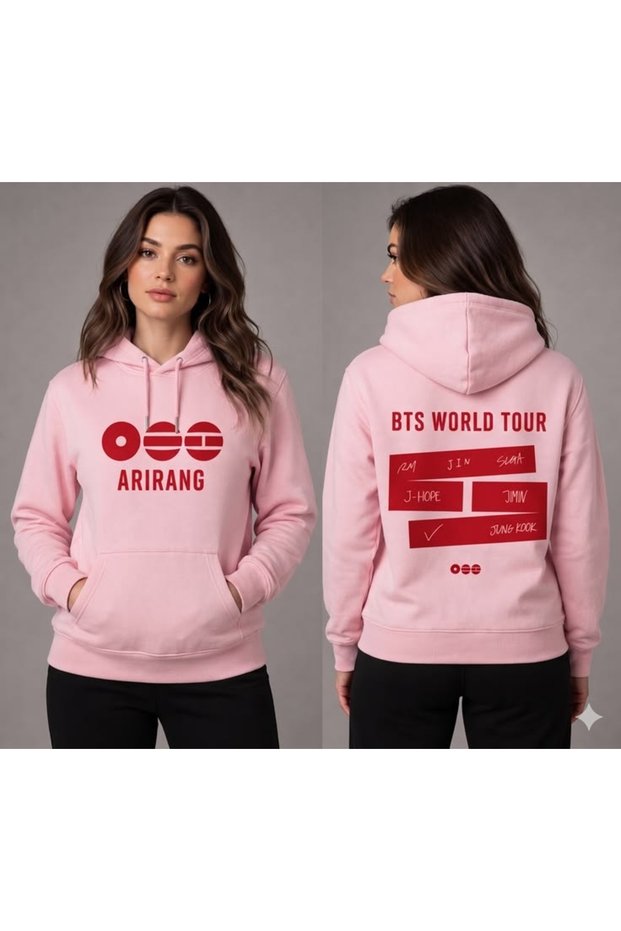 Arirang Bts World Tour Printed Cotton 3 Thread Threaded Oversize Sweatshirt