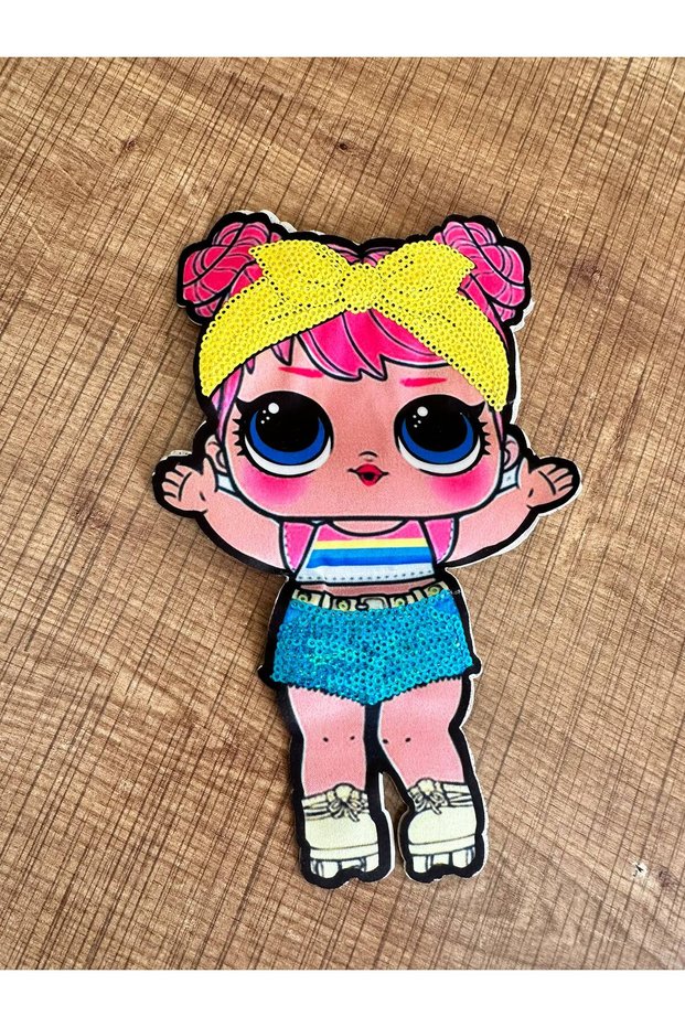 Sequin Embellished Baby Girl Applique Arma 22X12 cm