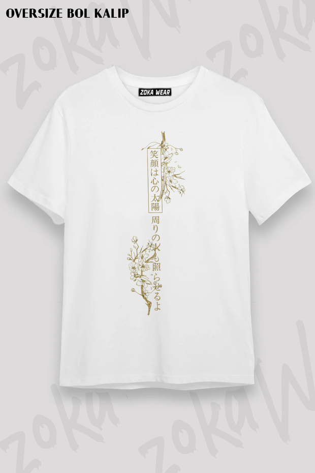 Japanese Text Printed T-Shirt